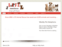 Tablet Screenshot of lifeanimalrescue.org